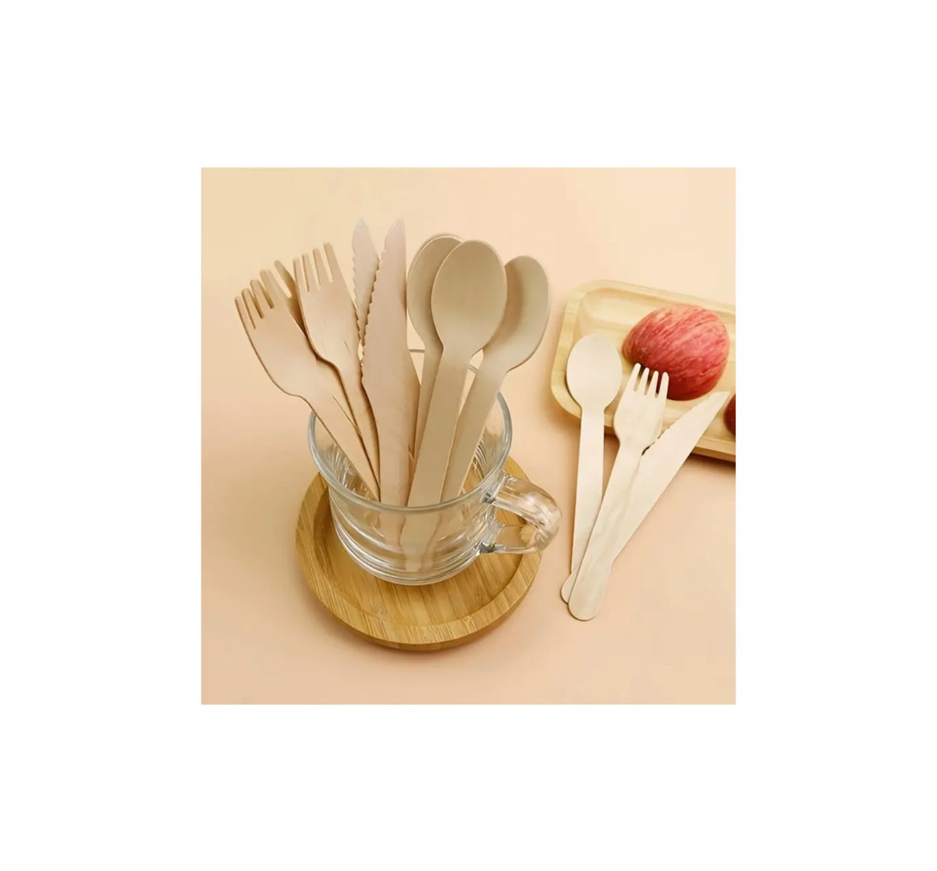 Tenedor descartable madera x20 unidades 16x2,5 cm