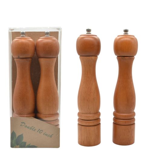 Set de 2 Molinillos Sal y Pimienta de Madera 26x6 cm en Madera