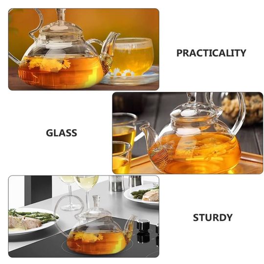 Tetera vidrio borosilicato 800ml