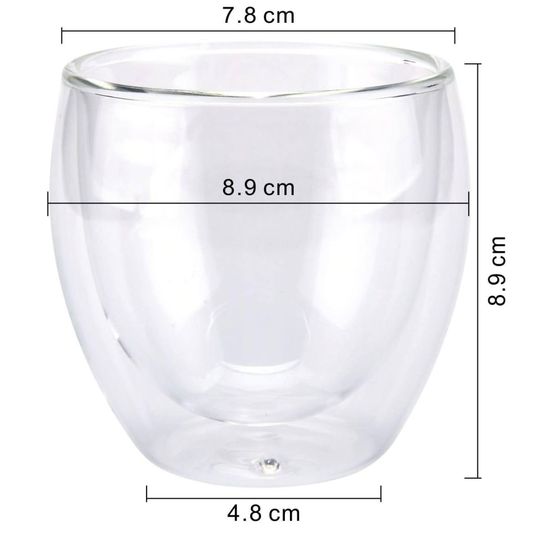 Vaso doble vidrio borosilicato s/asa 240 ml