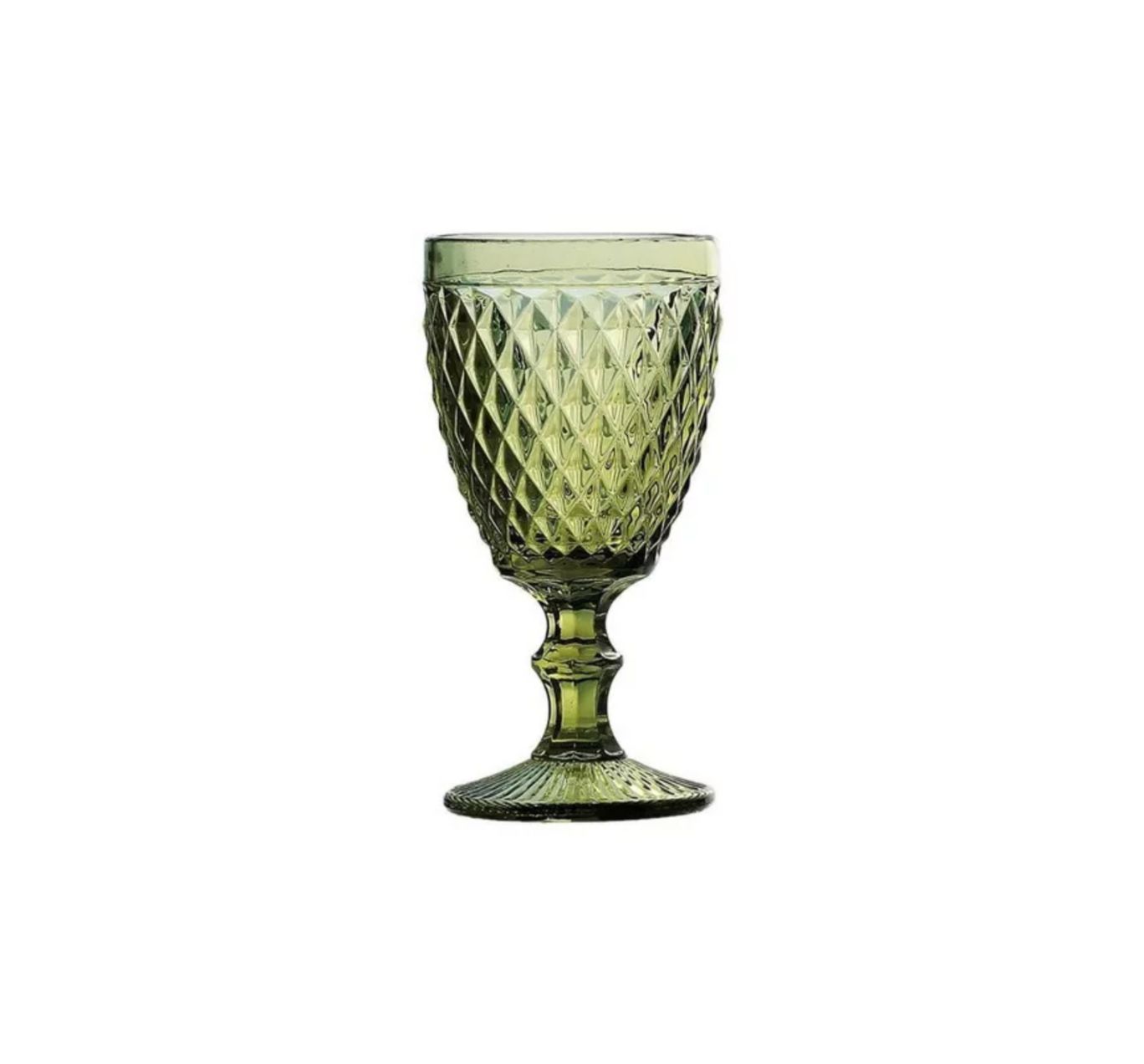 Juego de Copas en Vidrio Labrado Verde 300Ml 6 Piezas
