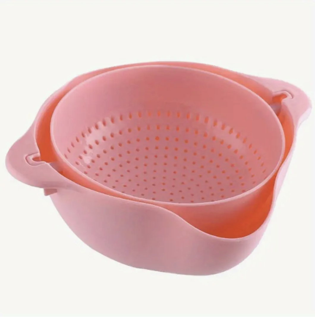 Escurridor de vegetales de plástico con bowl.