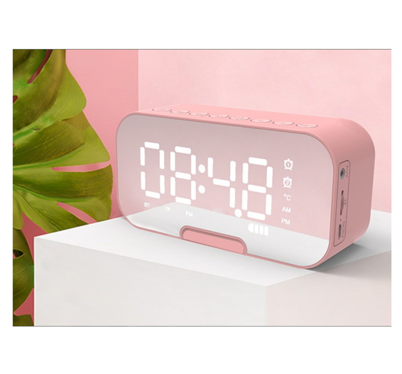 Reloj despertador Kimiso K10 con parlante, apoya celular, despertador control de temperatura y alarma.