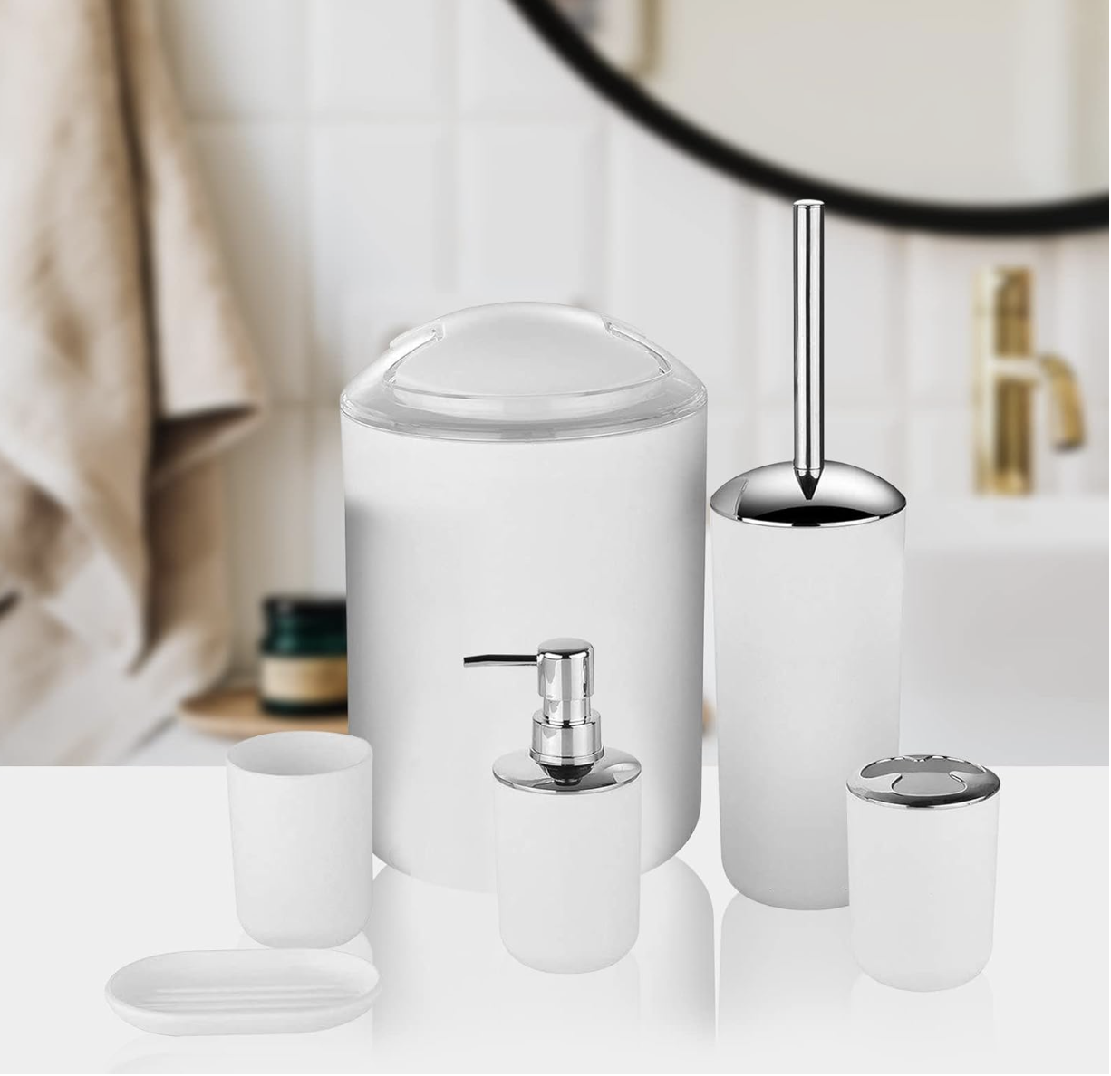 Set Baño 6 Piezas Elegante
