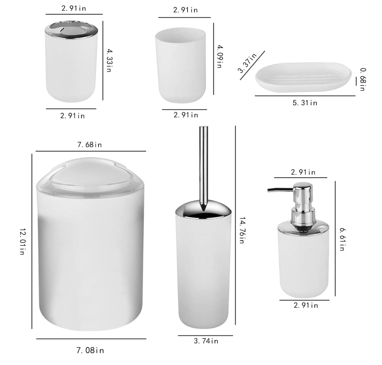 Set Baño 6 Piezas Elegante