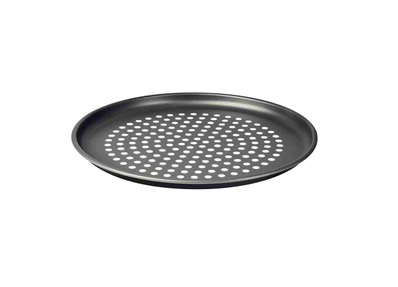Asadera para pizza perforada Tramontina Brasil en aluminio con revestimiento interno y externo antiadherente Starflon Max grafito 30 cm