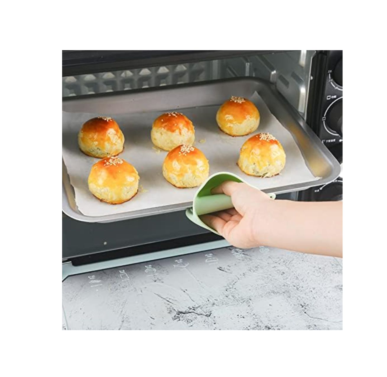 Guante de aislamiento térmico de silicona antiquemaduras, herramienta de cocina antideslizante para horno, 1 unidad