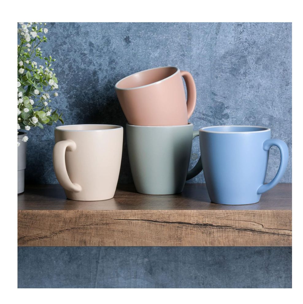 Tazas de Ceramica Esmaltada Mate, encastrable 350Ml
