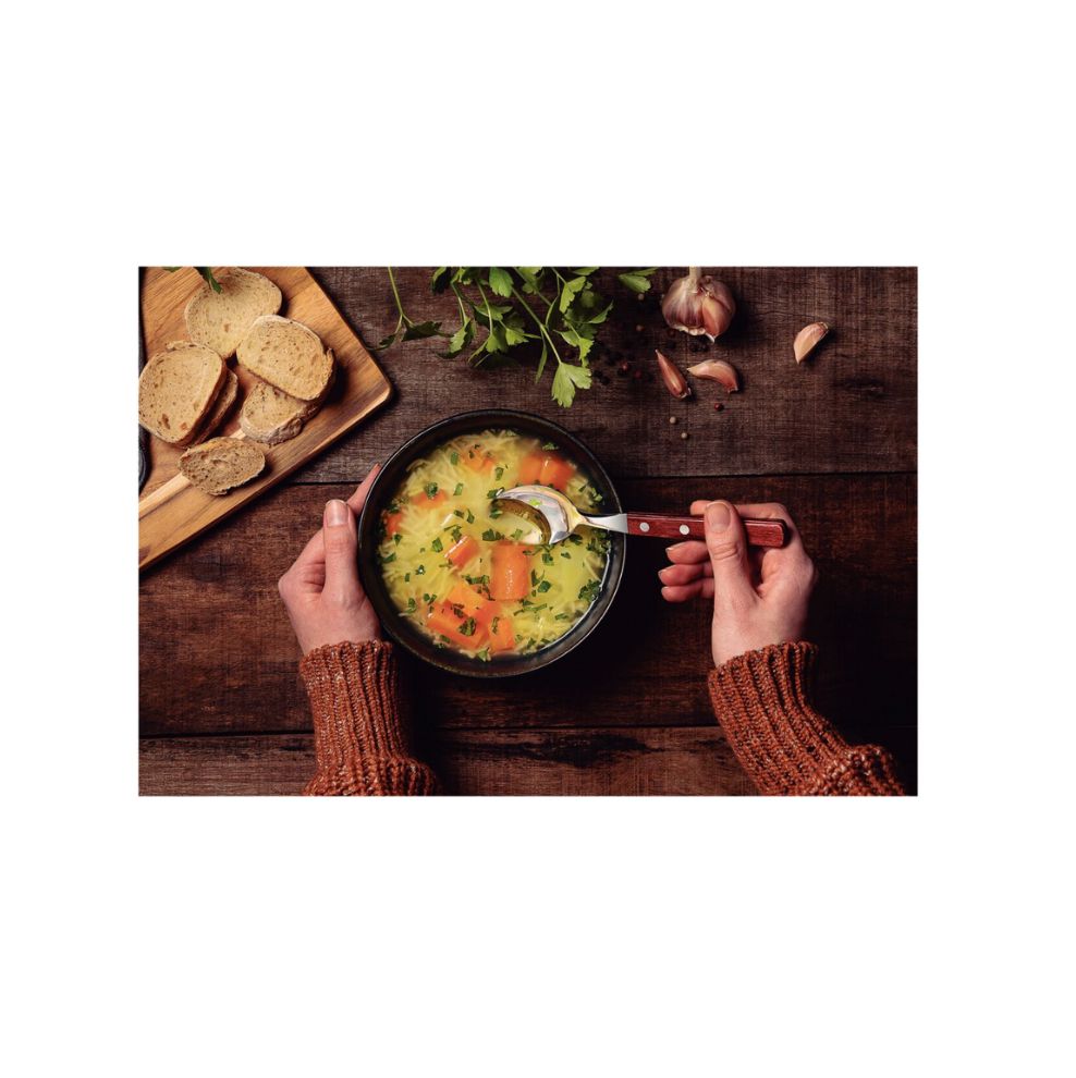 Juego de Cucharas de Mesa Tramontina con Láminas de Acero Inoxidable y Mangos de Madera Tratada Polywood Rojo 6 Piezas