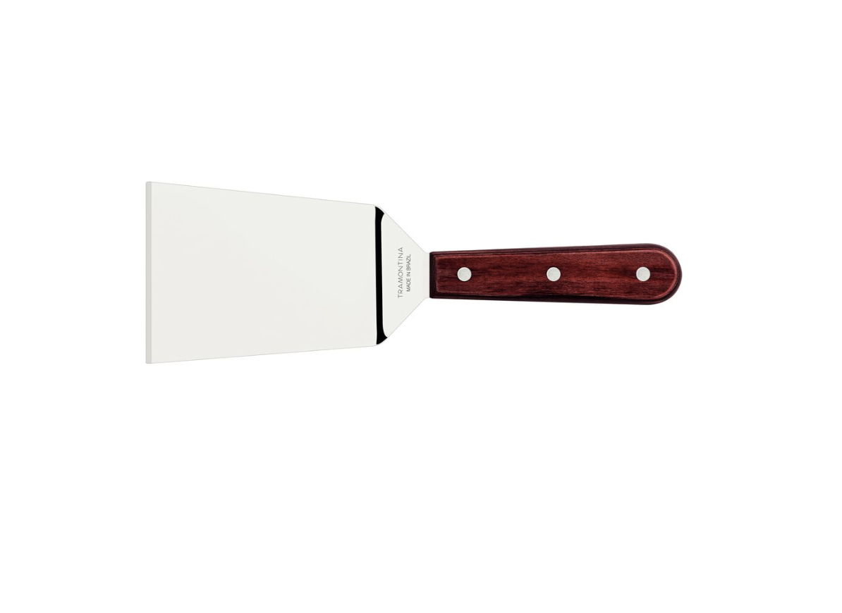 Espátula para Fritura Tramontina con Lámina en Acero Inoxidable y Mango en Madera Tratada Polywood Rojo 5&quot;