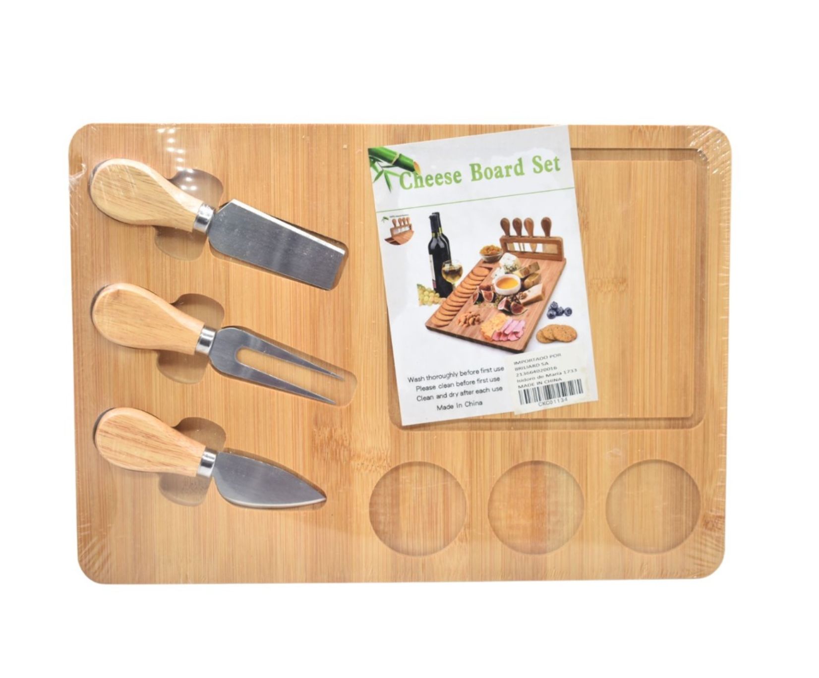 Tabla de Bamboo para picadas con cuchillos 33x23x1.8cm