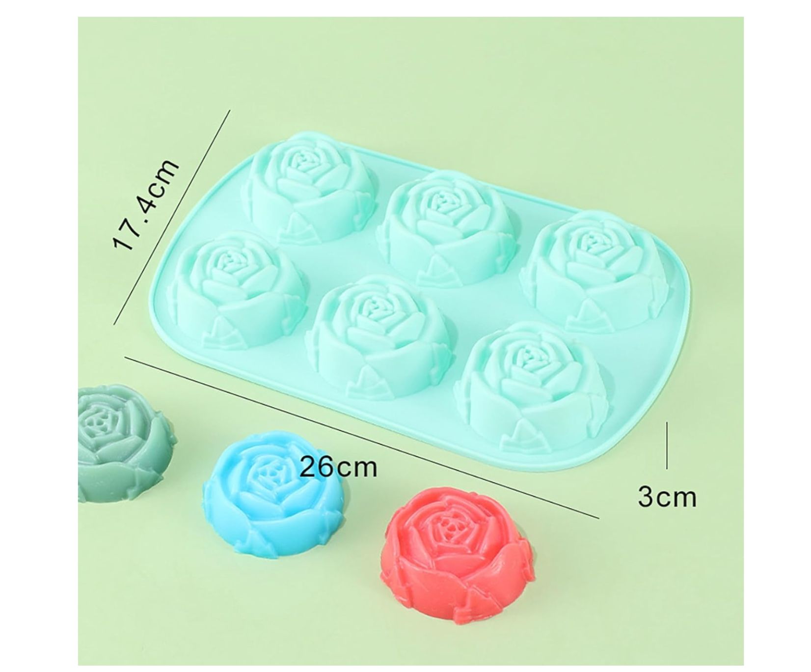 Molde de silicona con formas de Rosas 29x17x3cm