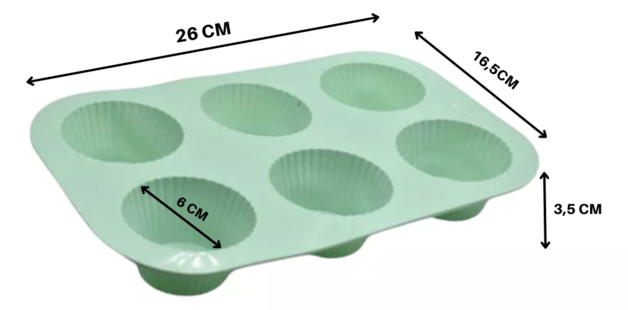 Molde de silicona con formas para muffins 29x17x4cm