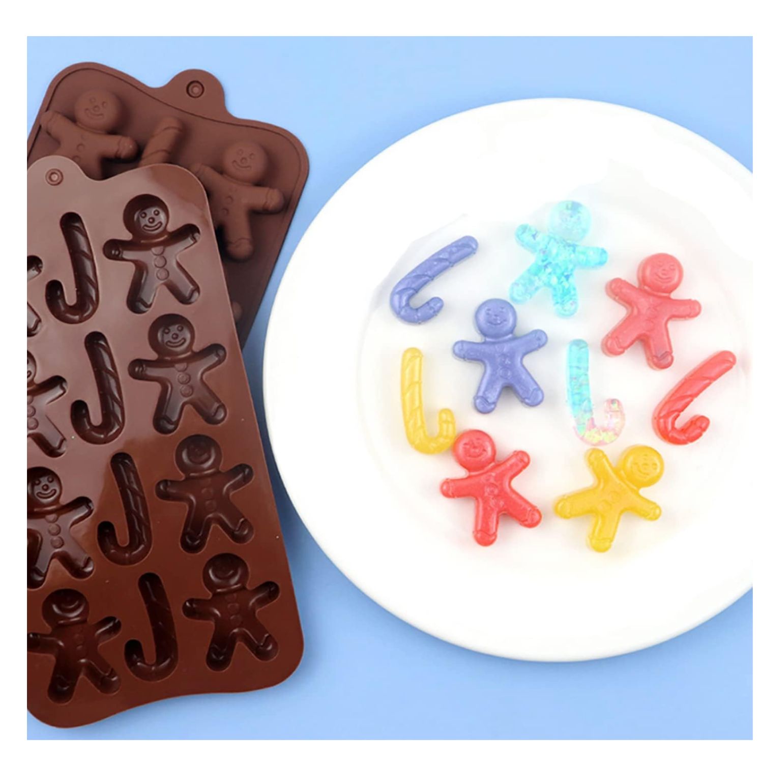 Molde de silicona para chocolate 21 x 10 cm Navideño