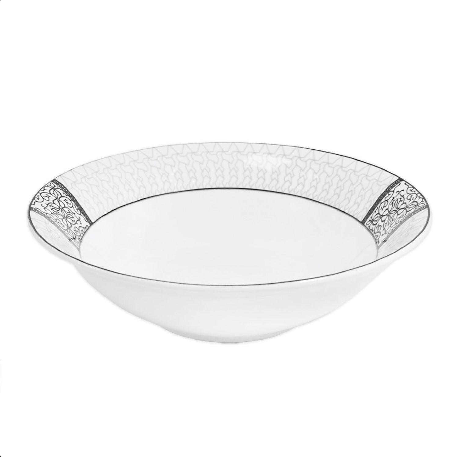 Bowl 15,5 cm blanco con detalles en Negro