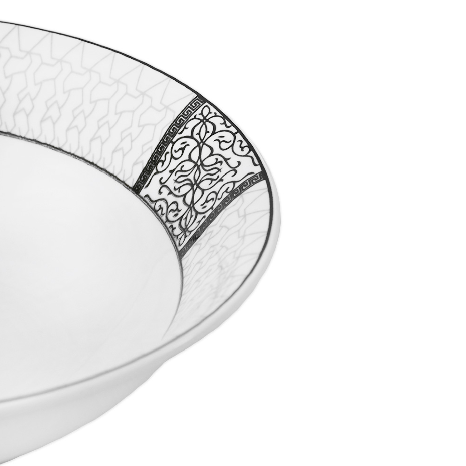 Bowl 15,5 cm blanco con detalles en Negro
