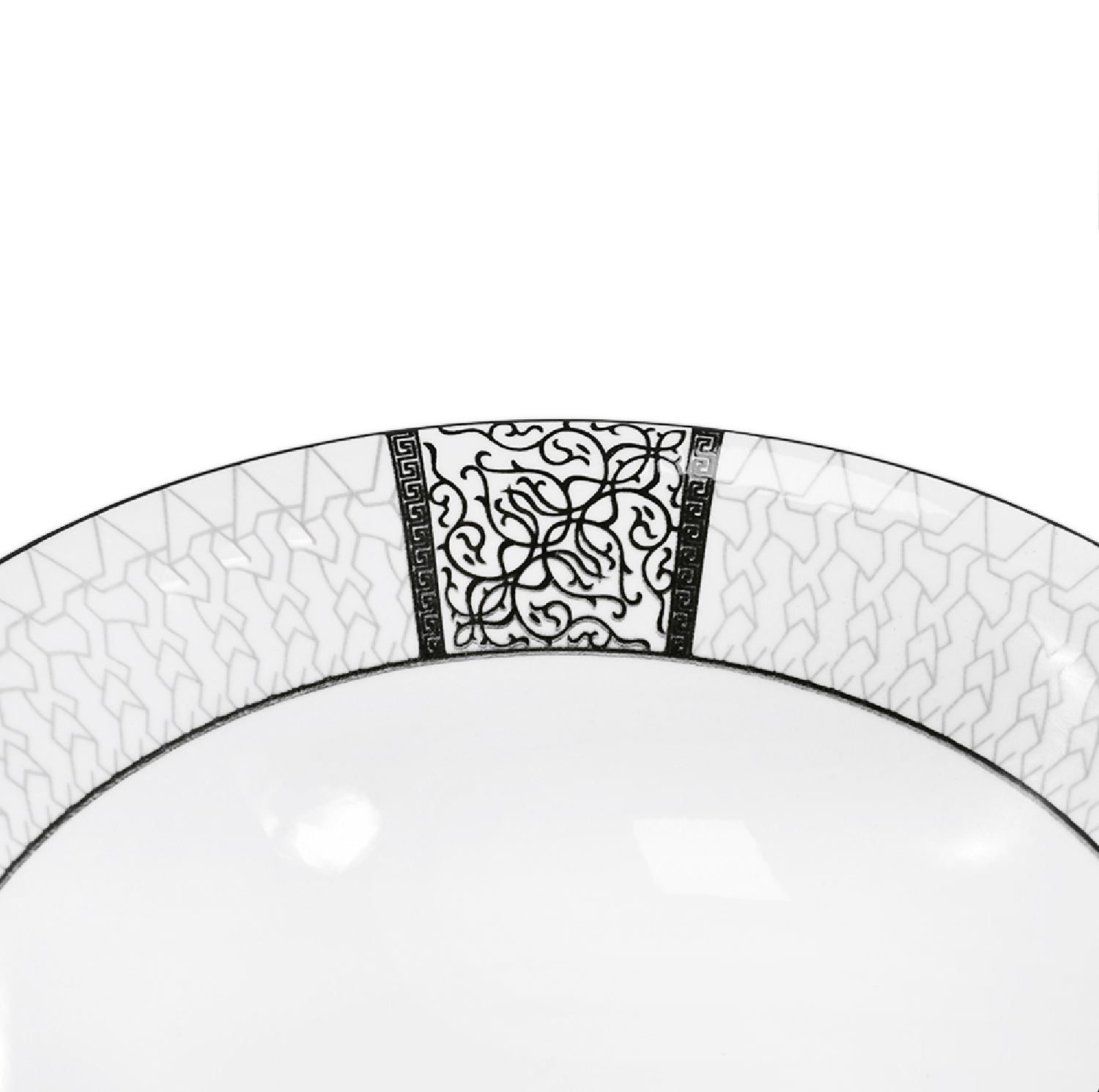 Bowl 15,5 cm blanco con detalles en Negro