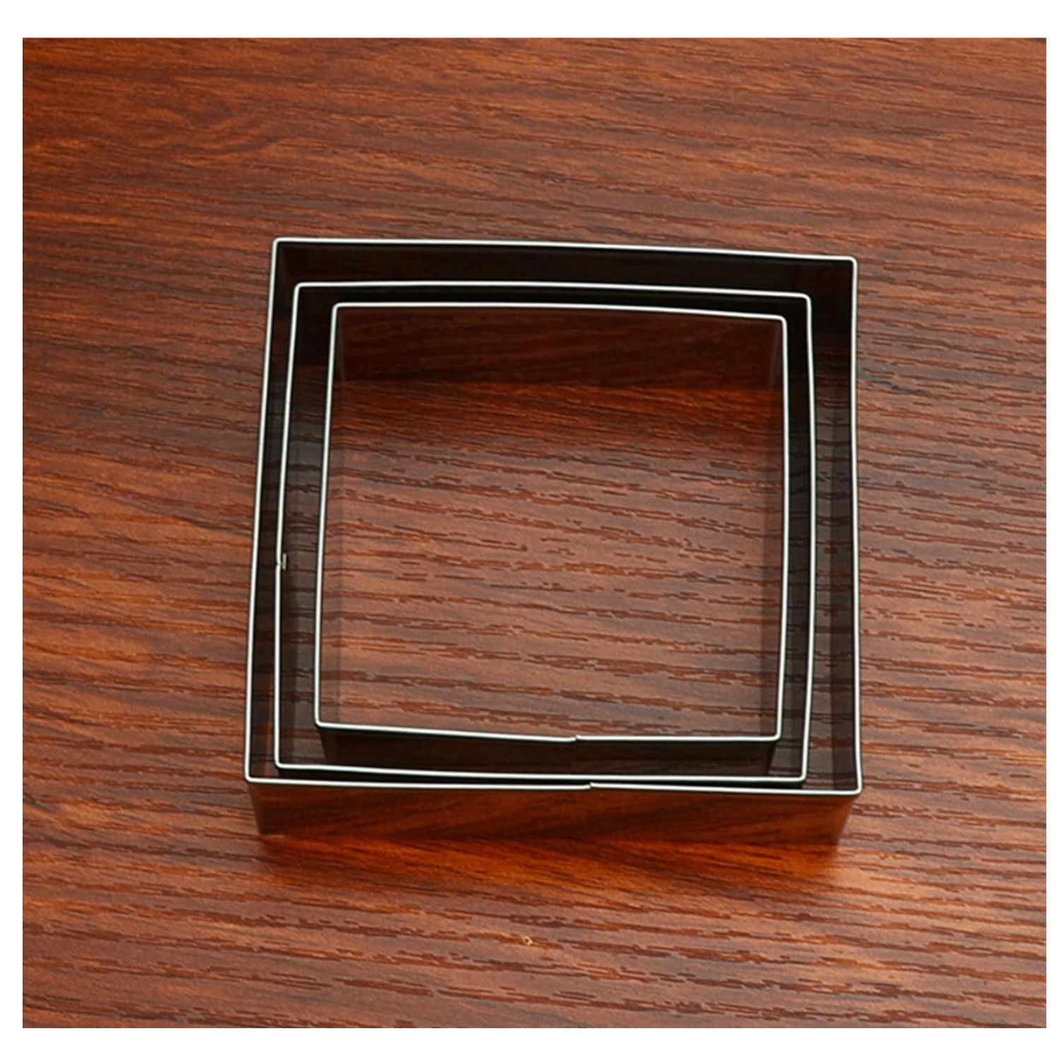 Set de 3 moldes para postres cuadrados 12,15 y 18cm