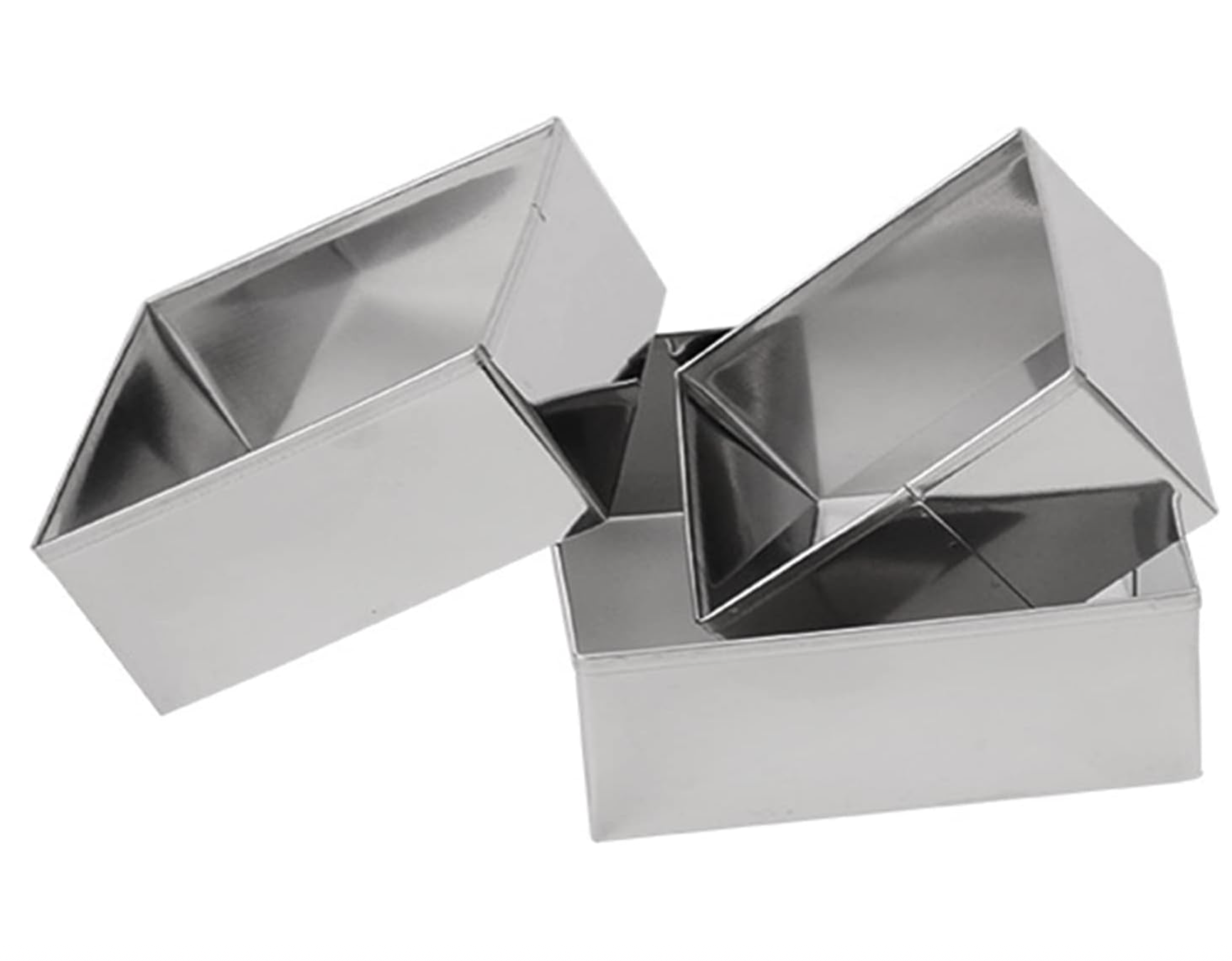 Set de 3 moldes para postres cuadrados 12,15 y 18cm
