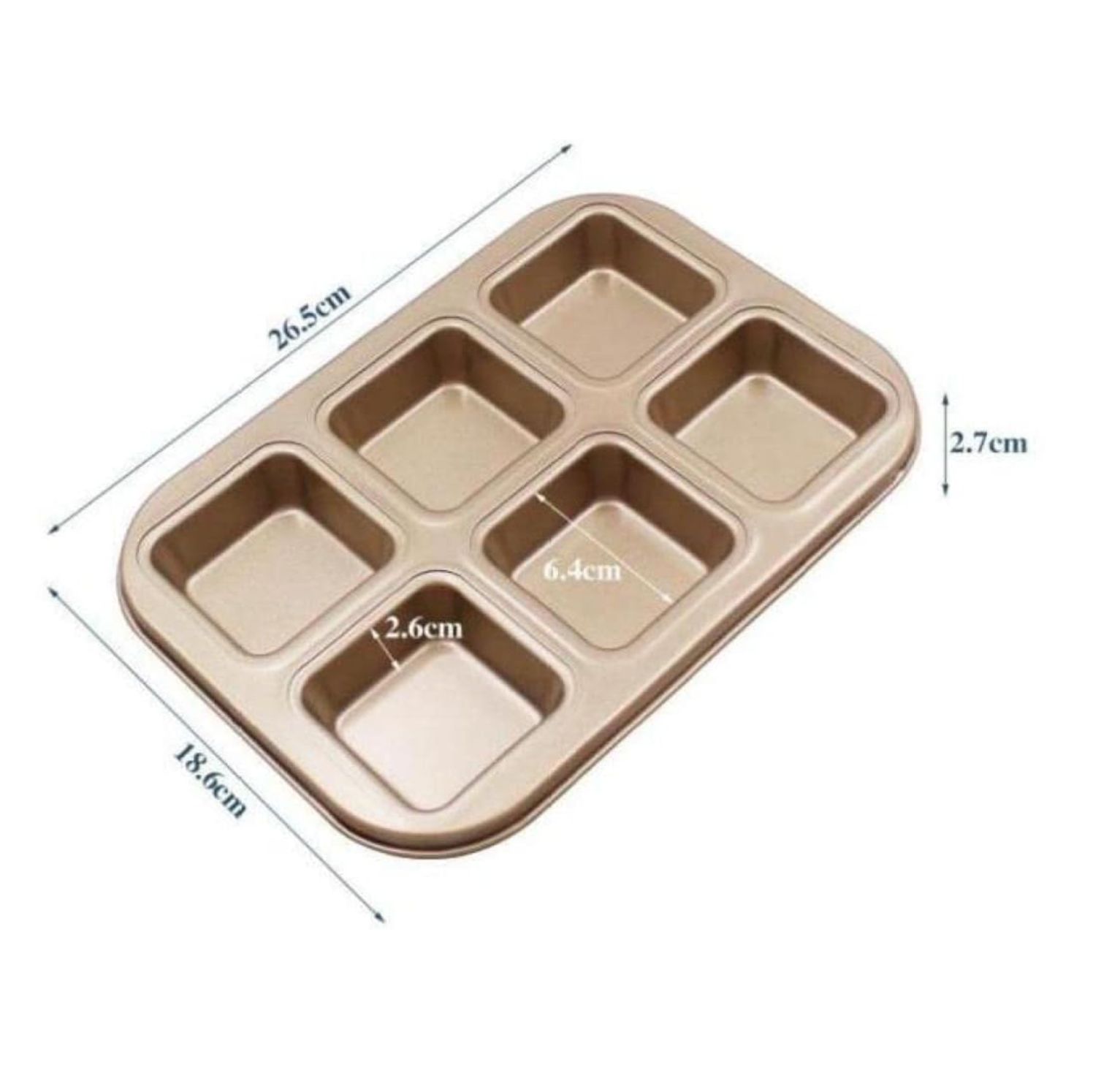 Molde antiadherente para Brownie cuadrados 26.5*18.5*2.3 cm