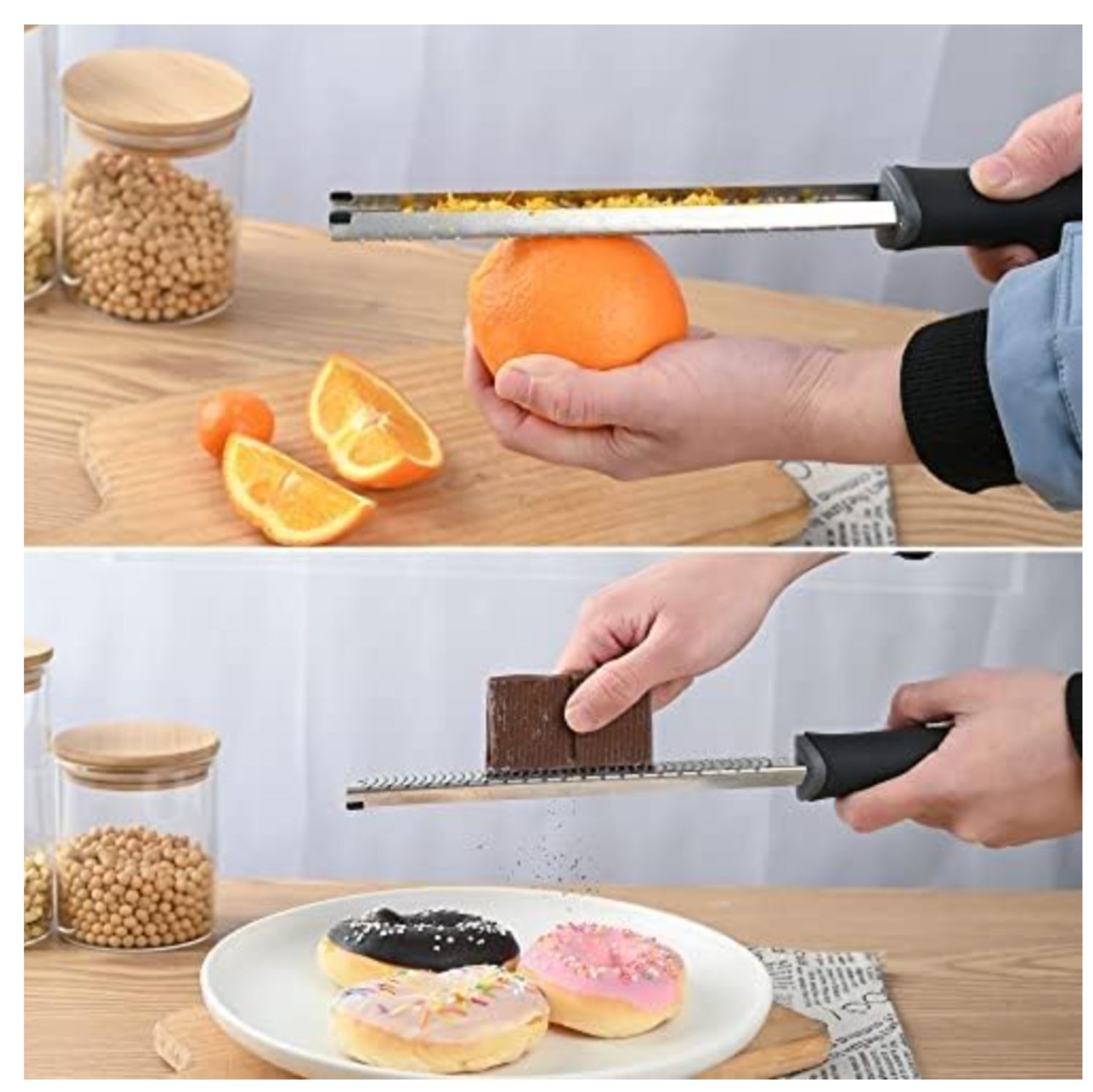 Rallador de Acero Largo con Mango en Polipropileno negro