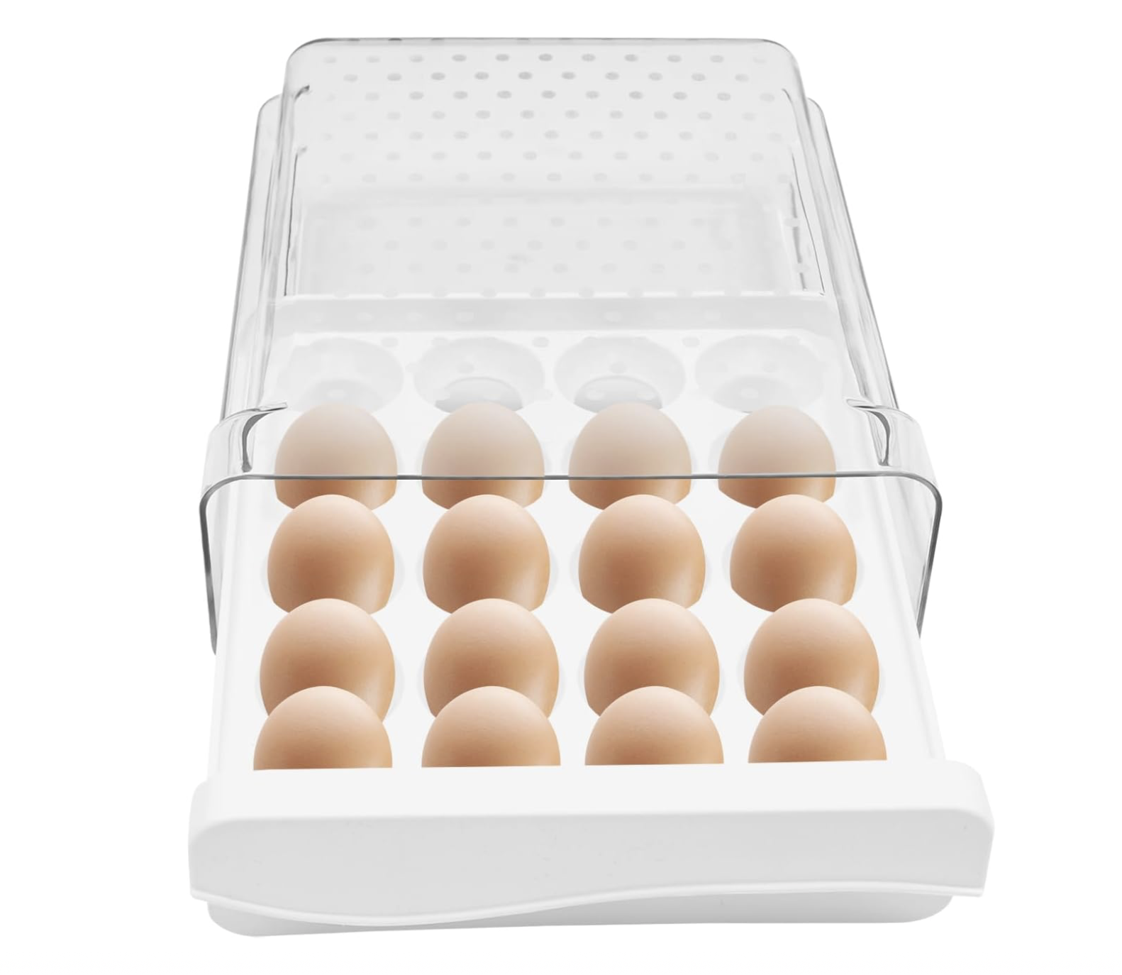 Bandeja tipo Cajón para 20 huevos en Acrílico 28x22x9cm