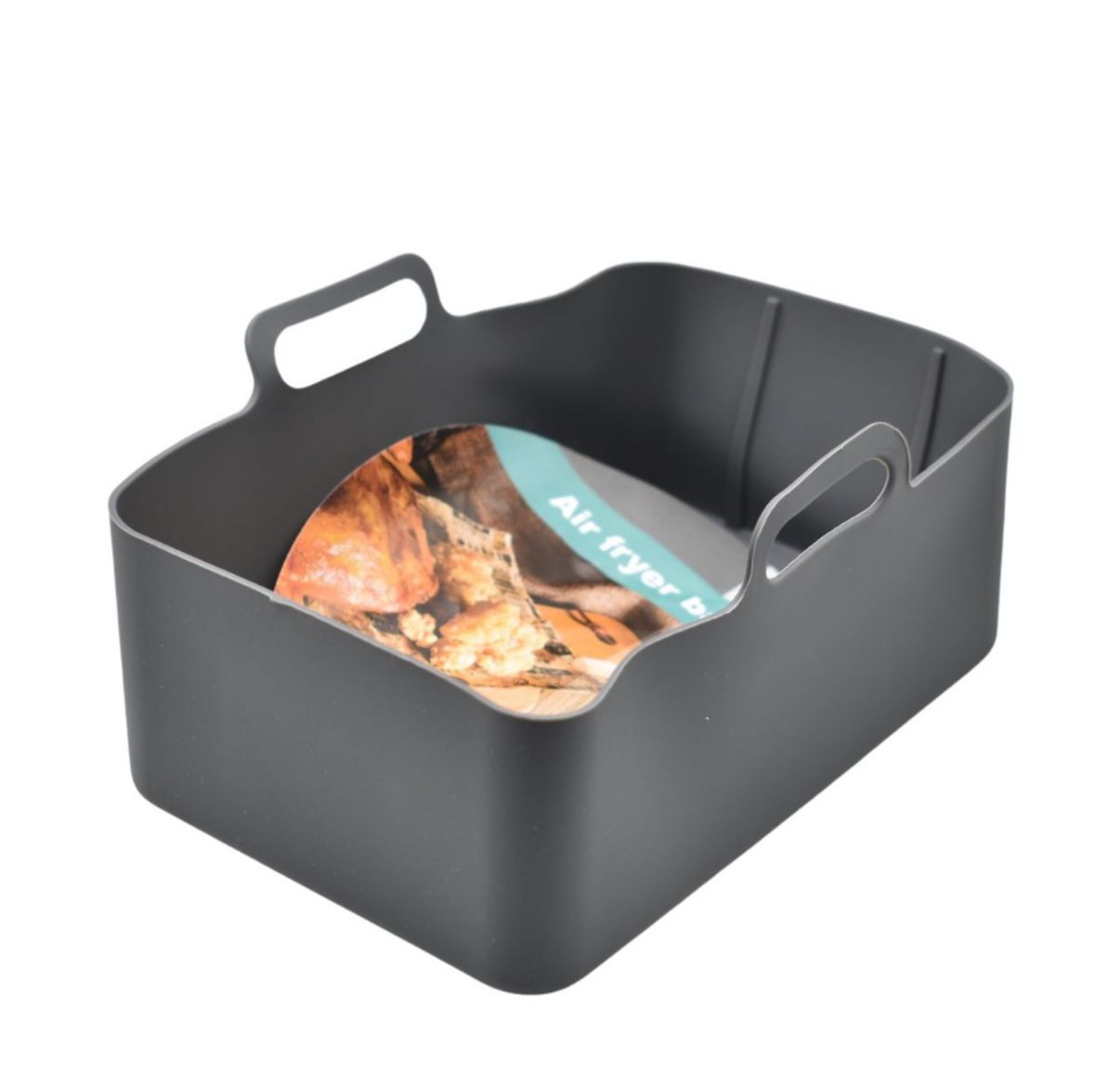 Molde de silicona gris para freidora de aire 19x13x7cm