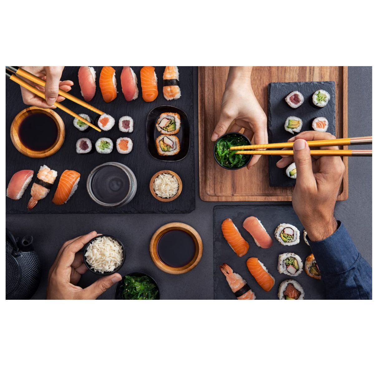 Set de 5 Pares de Palitos de Sushi en Bamboo