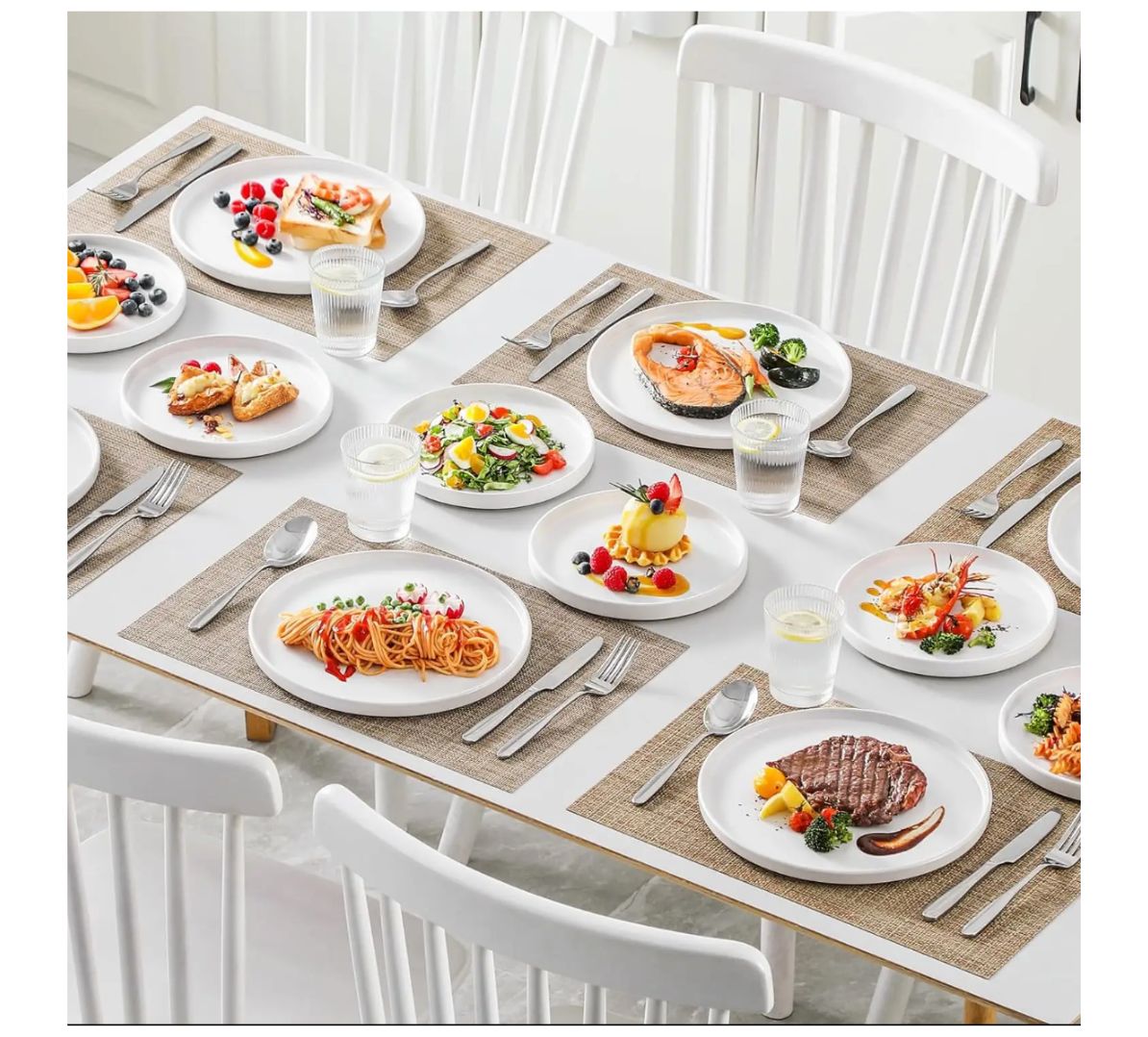 Plato de Postre en Ceramica Blanca 20cm borde ancho