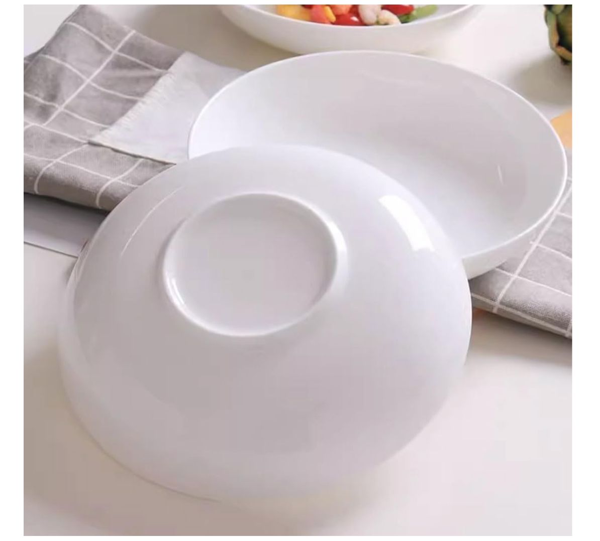 Plato Hondo de Ceramica Blanca 23x5cm