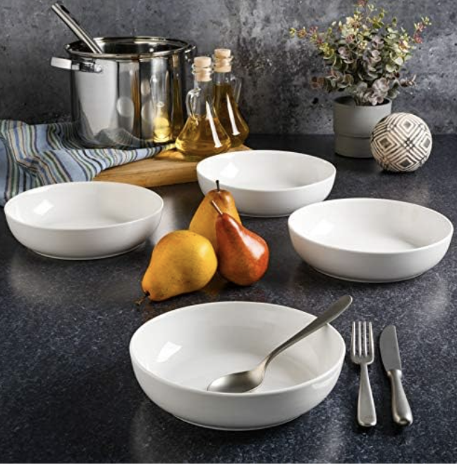 Plato Hondo de Ceramica Blanca 23x5cm