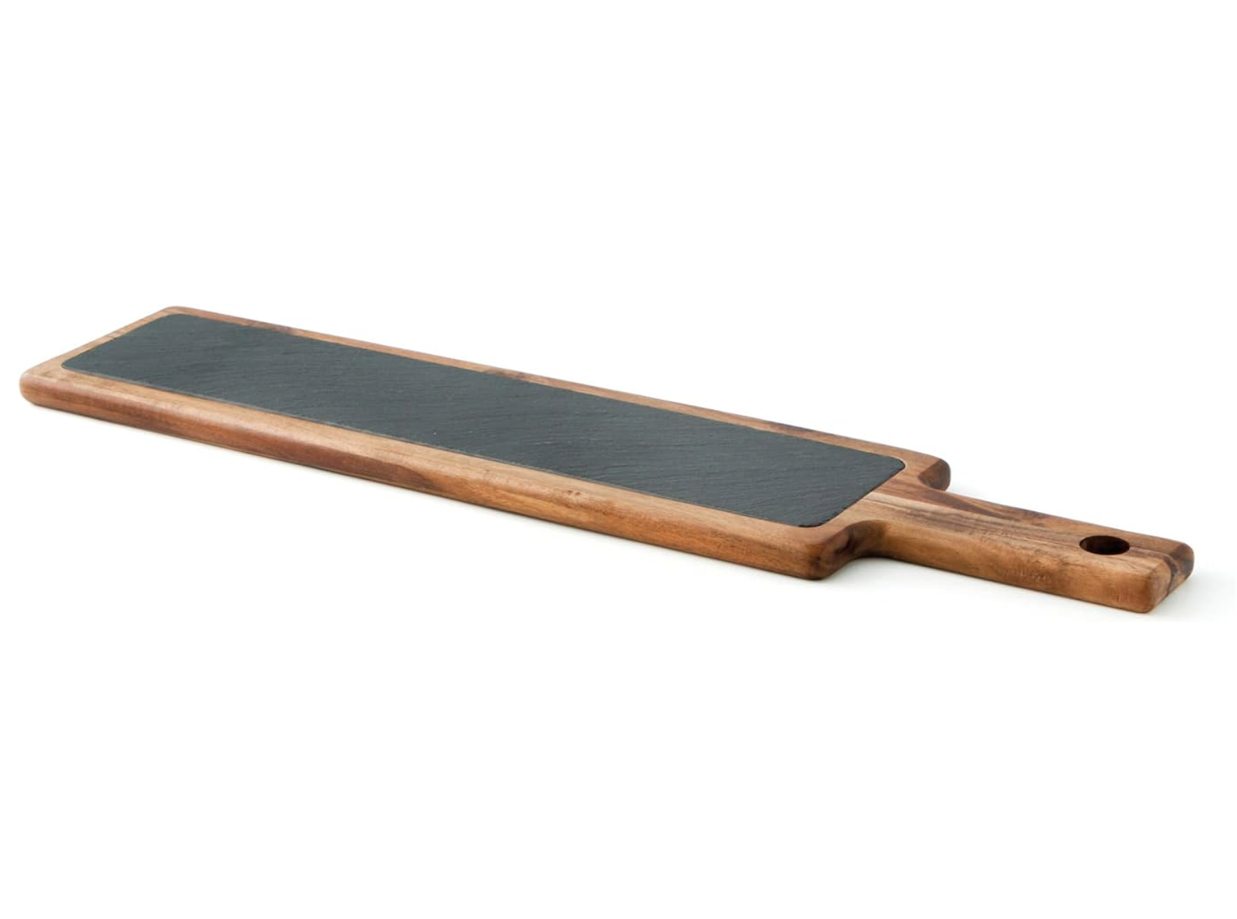 Tabla de Madera Rectangular con Piedra y mango 43x12 cm