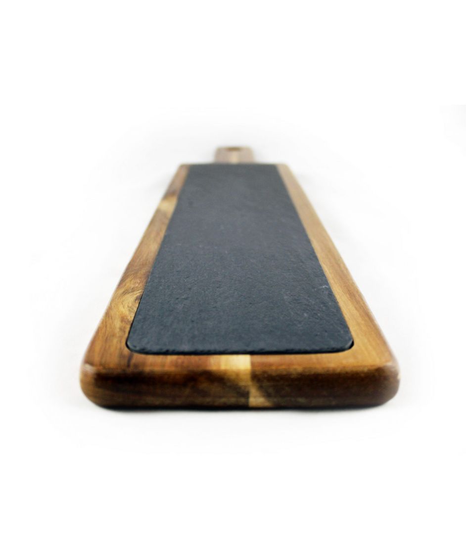 Tabla de Madera Rectangular con Piedra y mango 43x12 cm