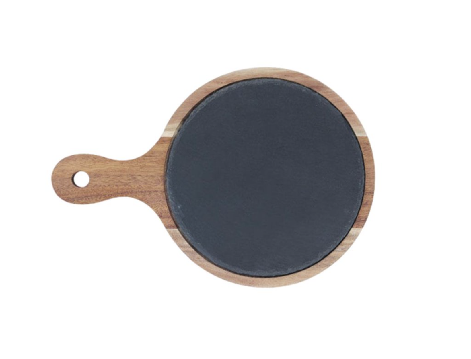 Tabla de Madera con Piedra, redonda con mango 31,5 cm