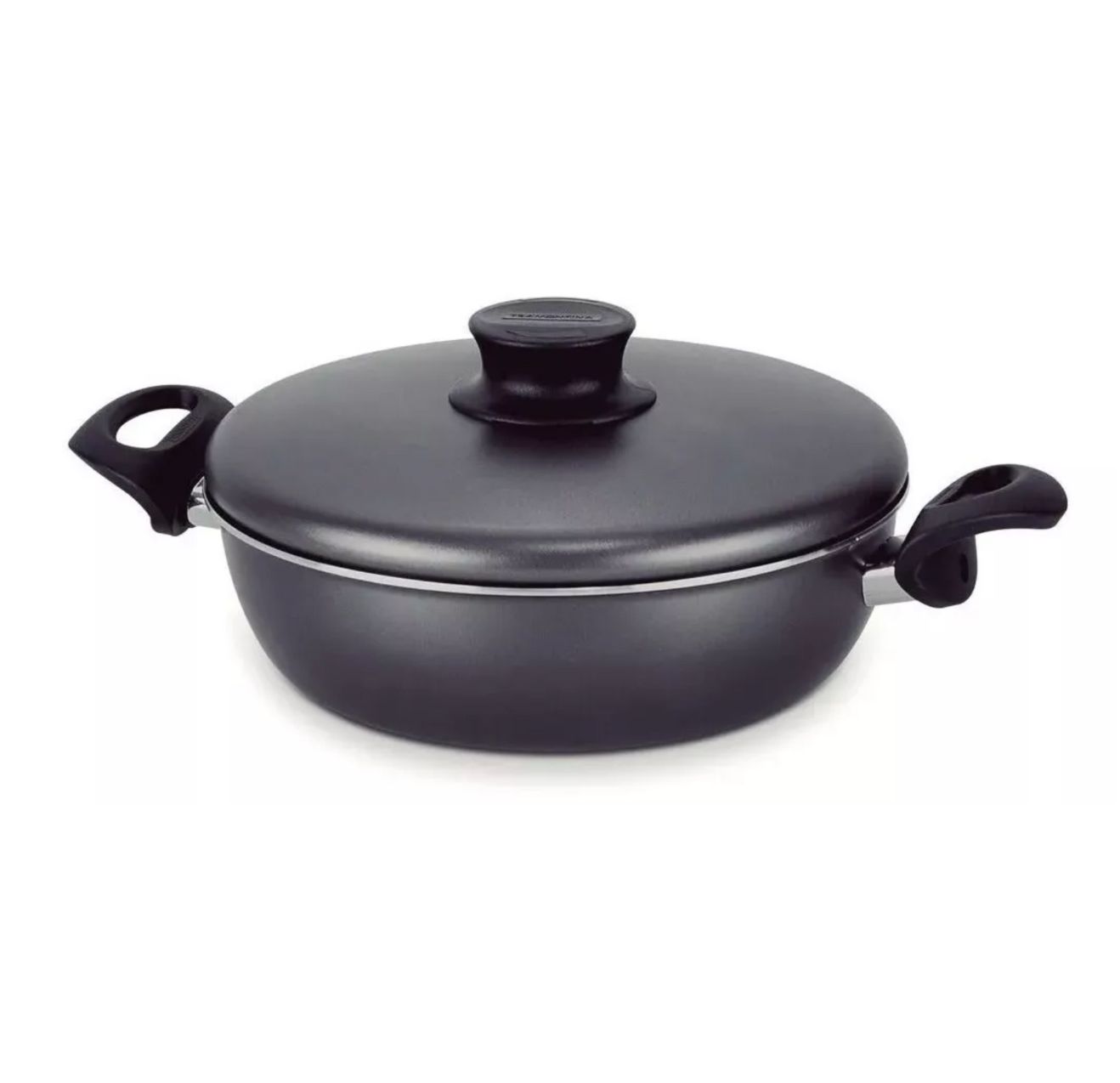 Arrocera Tramontina Paris en Aluminio con Revestimiento Interno y Externo Antiadherente Starflon Max Plomo con Tapa de Aluminio 26 cm 3,6 L