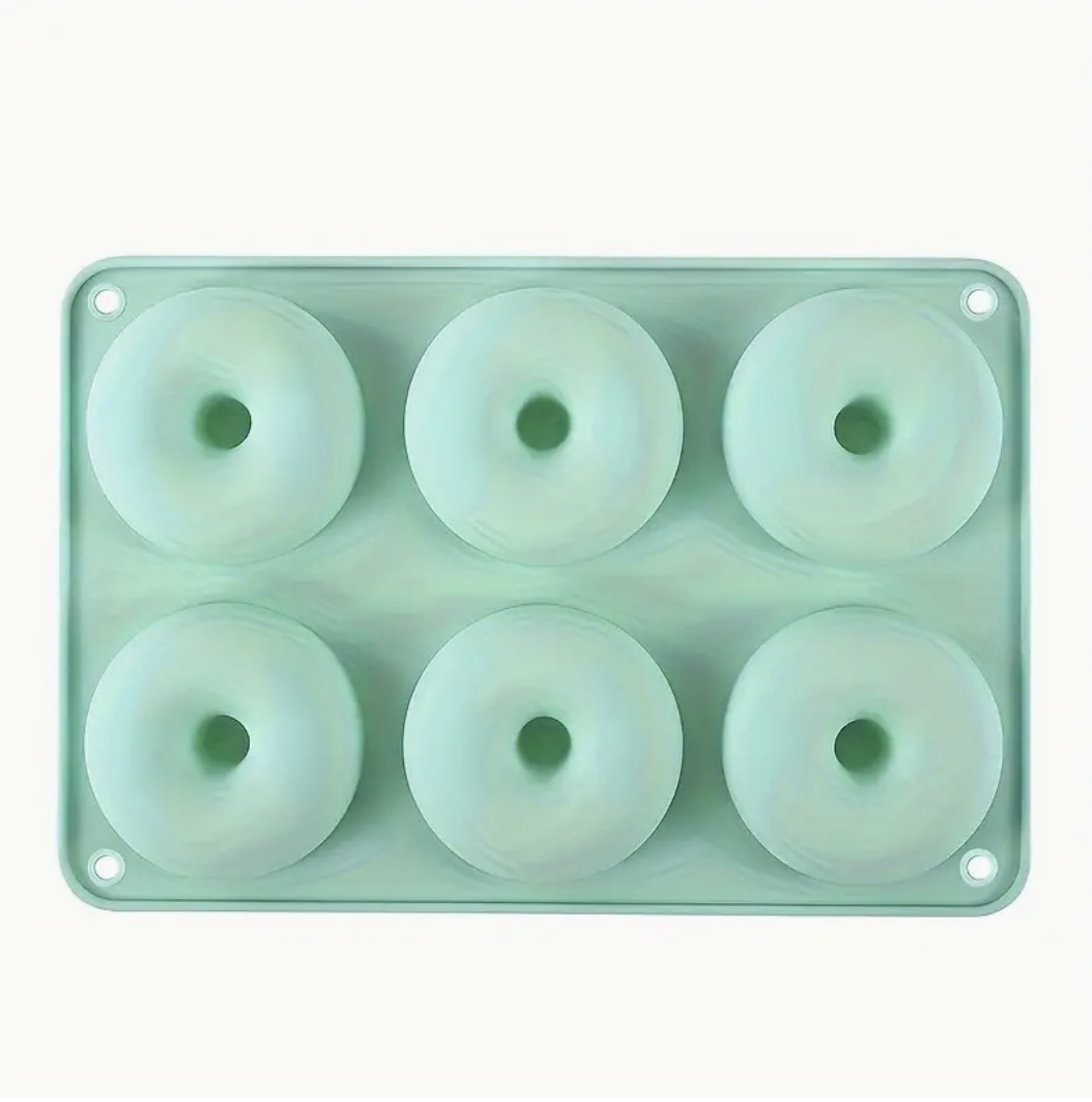 Molde de silicona con formas de donas 28x16x2.5cm