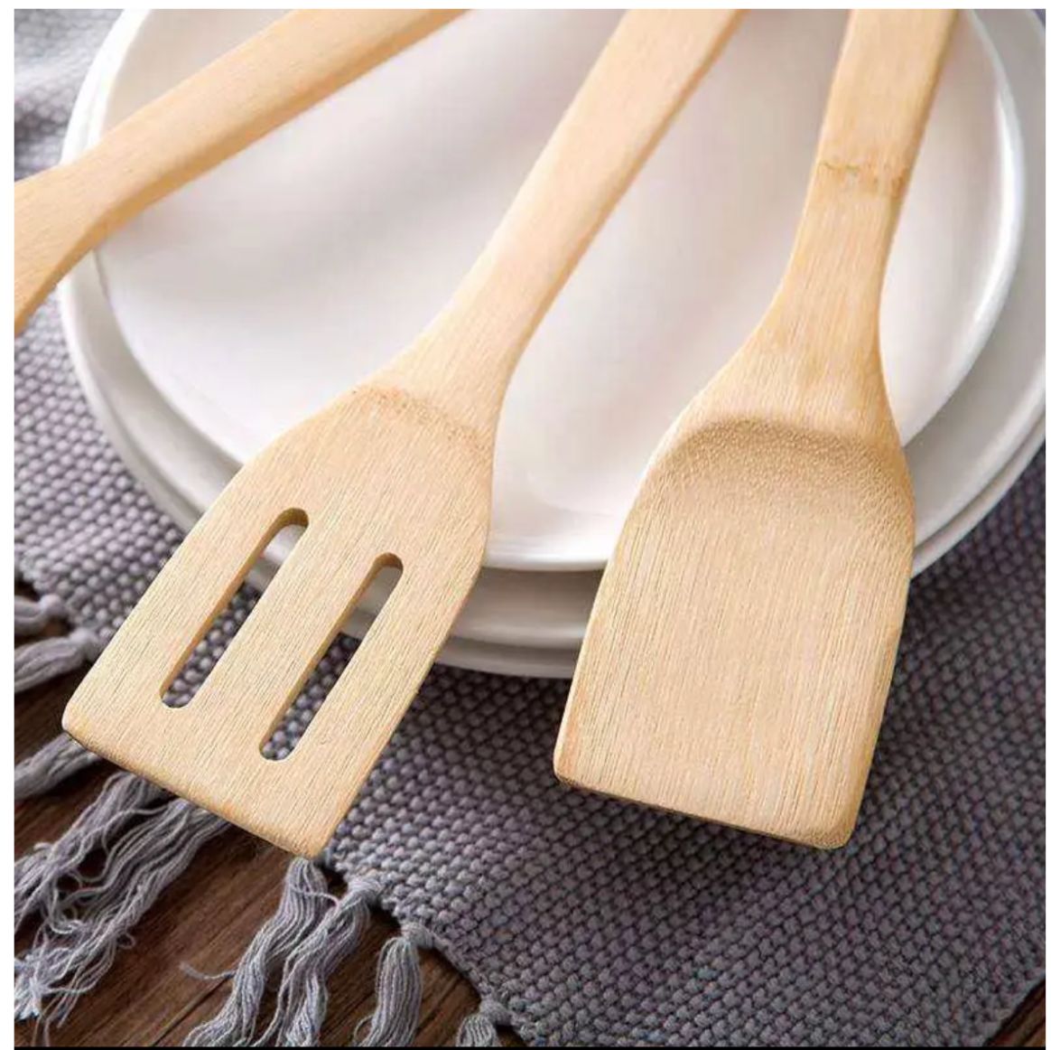 Espatula Ranurada Biodegradable en Bamboo