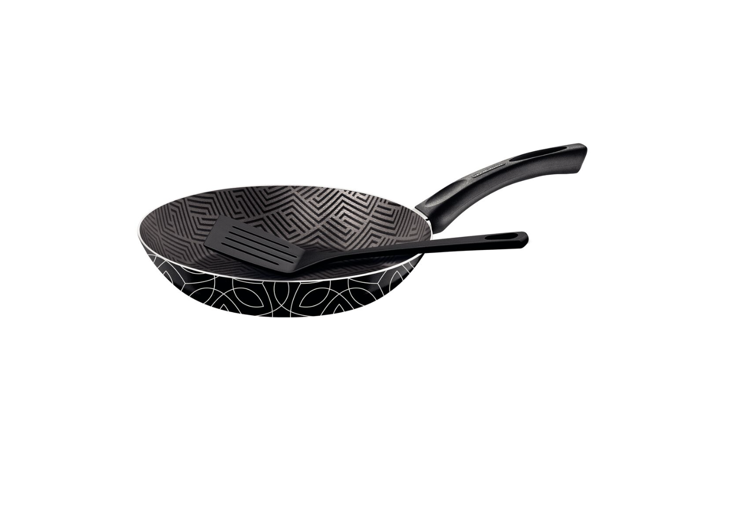 Sartén Tramontina Paris en Aluminio con Revestimiento Interno con Antiadherente Starflon Max y Externo Siliconado Negro con Espátula de 24 cm 1,2 L