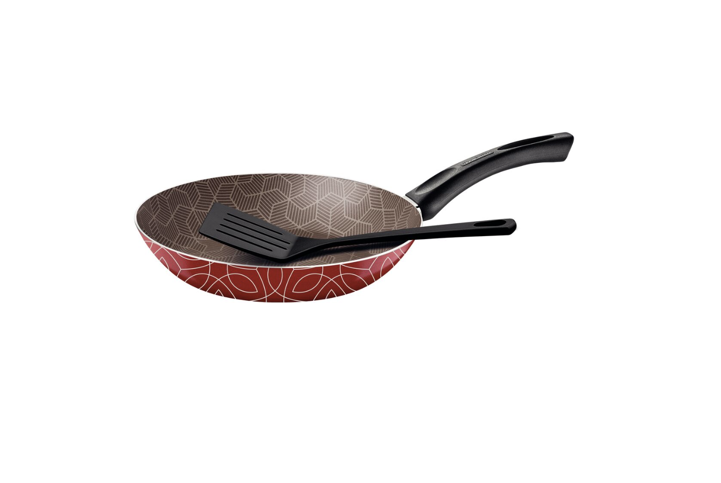 Sartén Tramontina Paris en Aluminio con Revestimiento Interno con Antiadherente Starflon Max y Externo Siliconado Rojo con Espátula de 24 cm 1,2 L