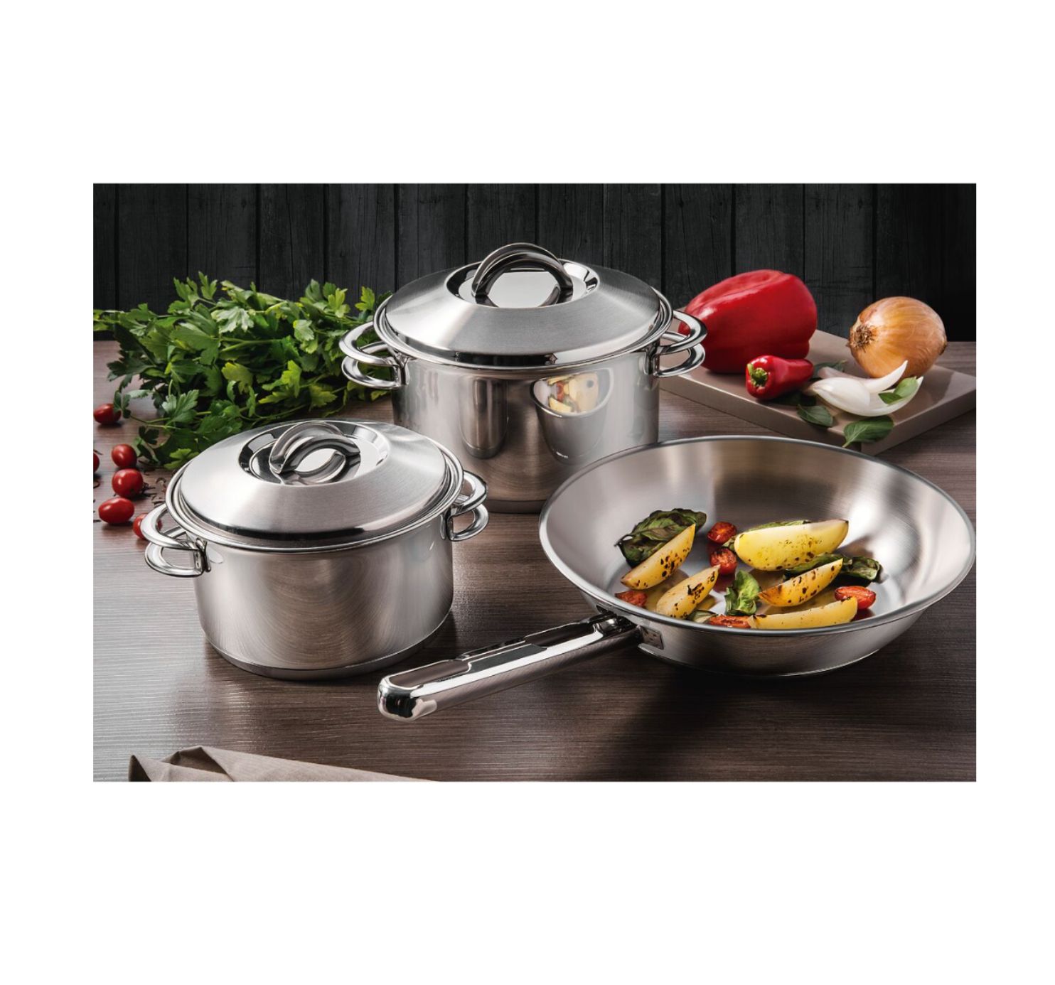 Sartén Allegra de acero inoxidable con fondo triple de 24 cm 2,1 L Tramontina