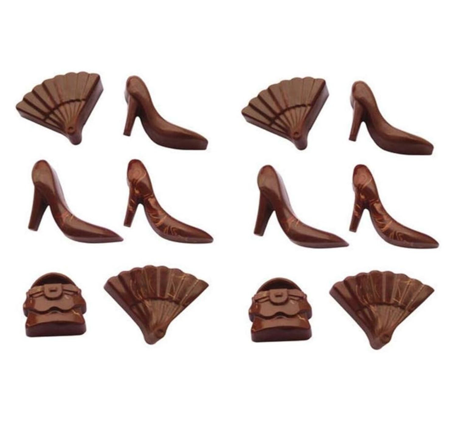 molde silicona Tacos, Abanicos y bolsos 21x 10 cm