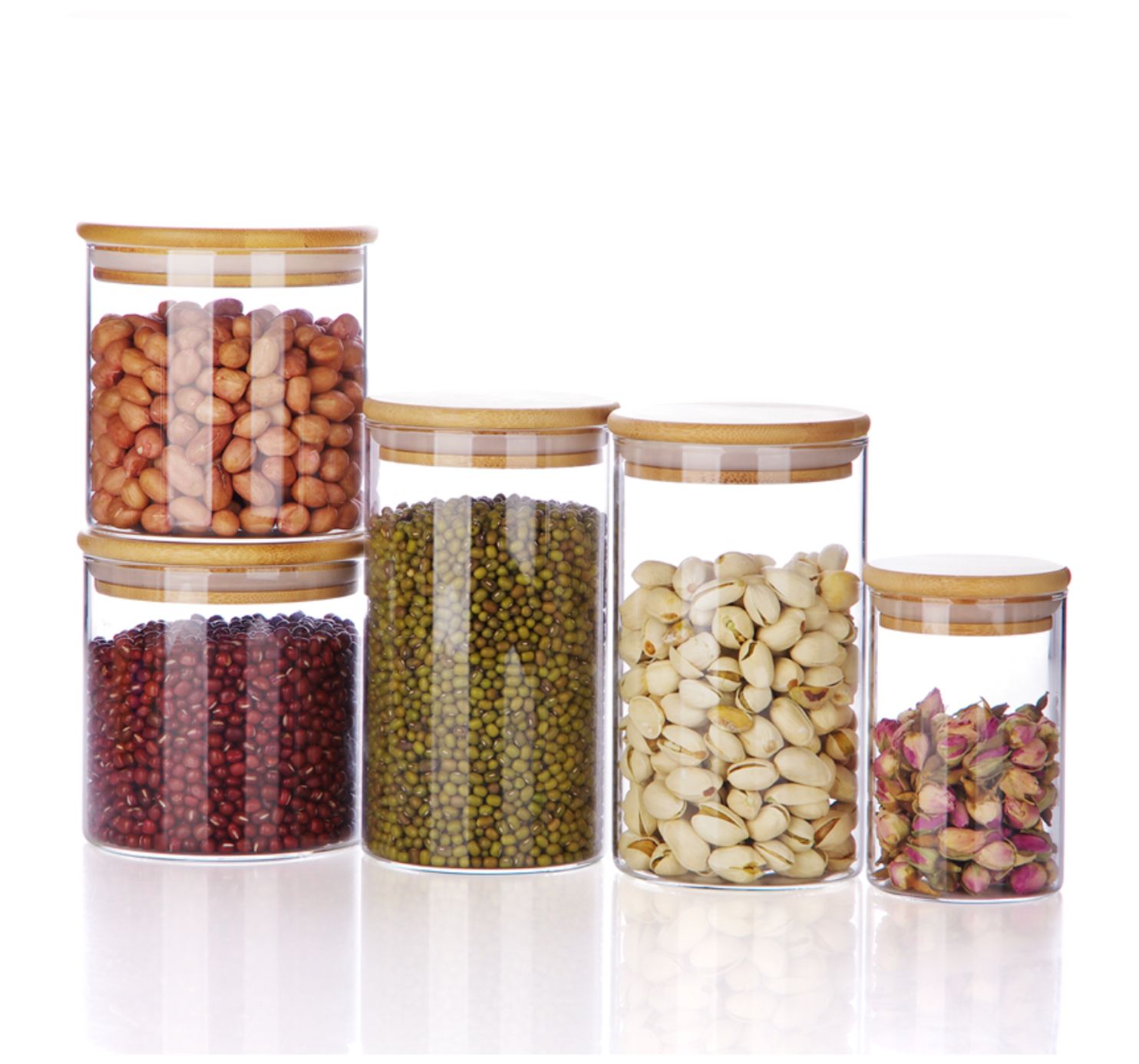 Frasco de Borosilicato con Tapa de Madera 400 ml