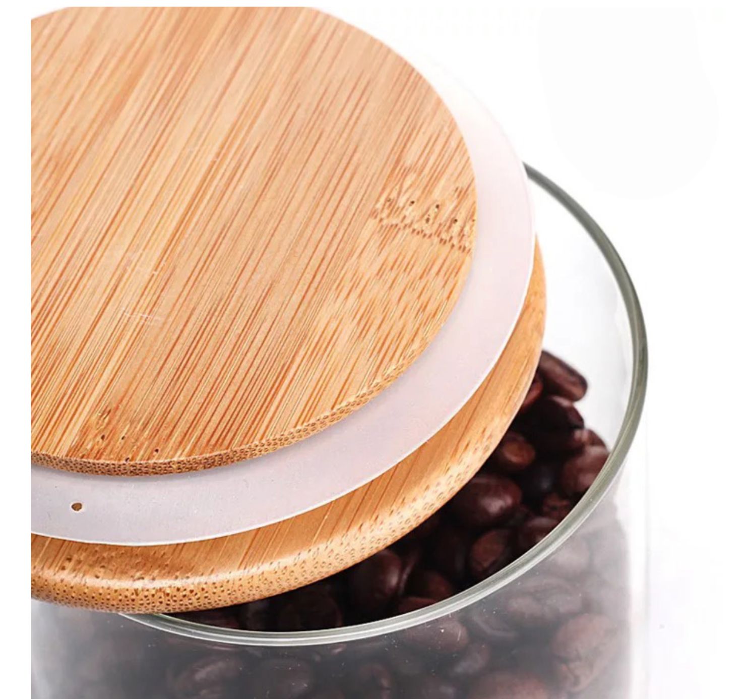 Frasco de Borosilicato con Tapa de Madera 900 ml