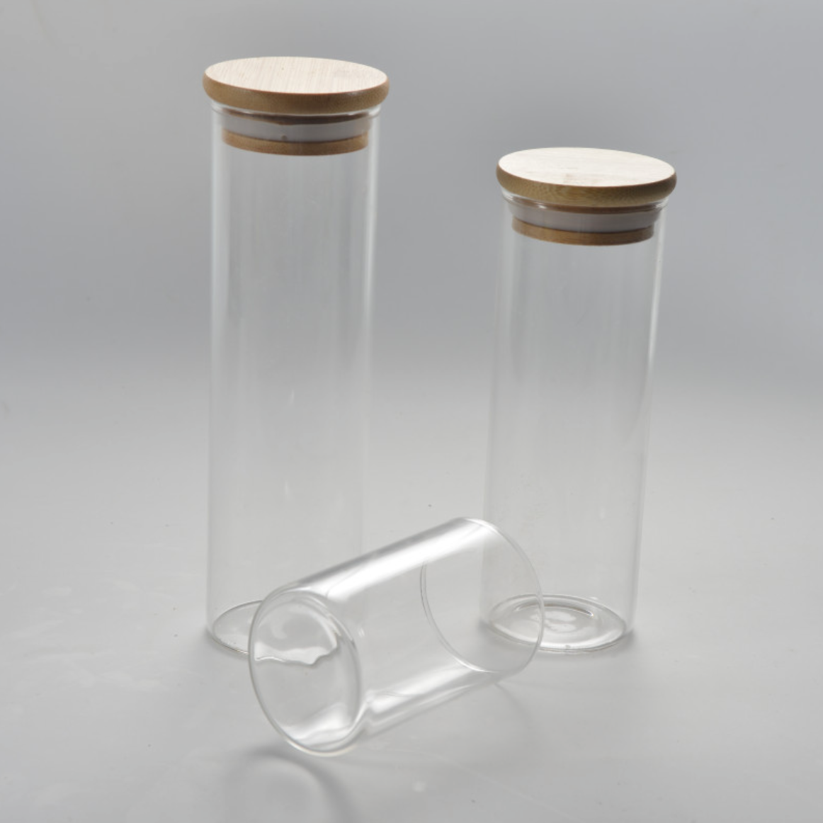 Frasco de Borosilicato con Tapa de Madera 1350 ml