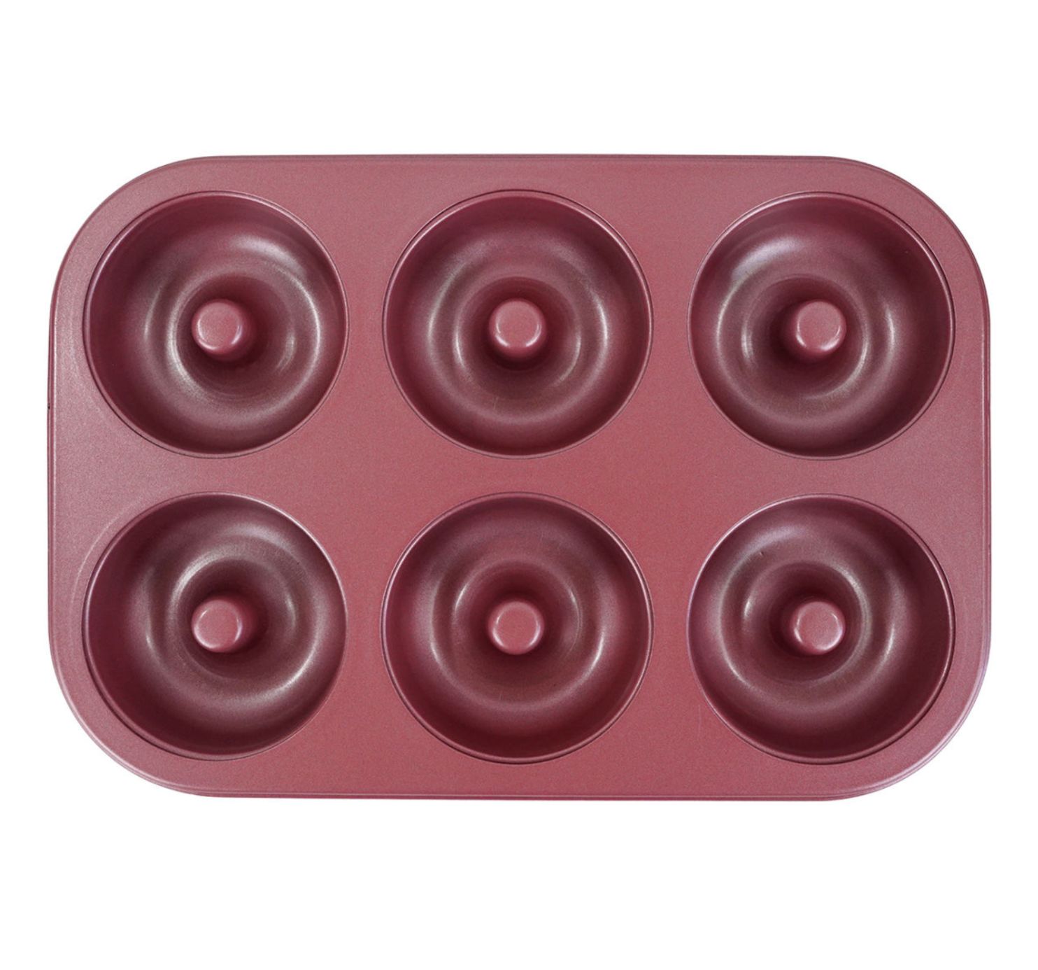 Molde Antiadherente Rosa para 6 donas 26,5x18 cm