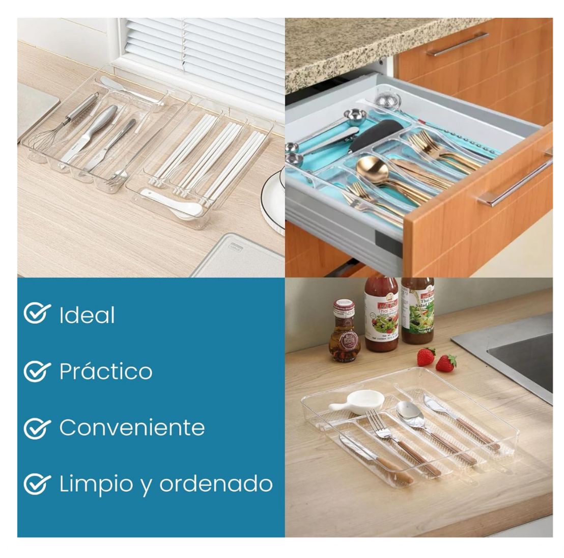 Cubertera o Bandeja Organizadora en acrílico33x24x4.5cm