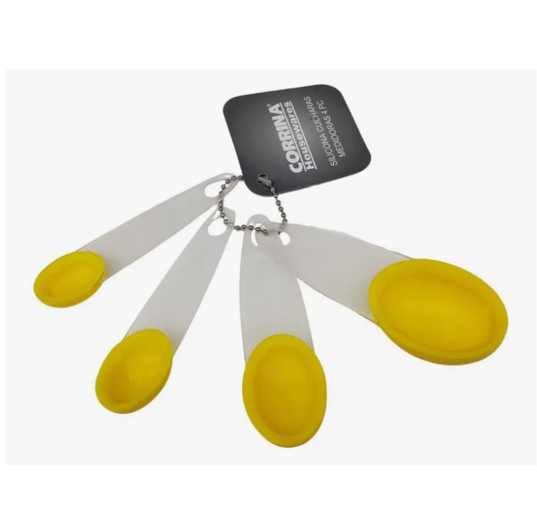 Juego de Cucharas 4 Medidoras en Silicona con mango Plastico