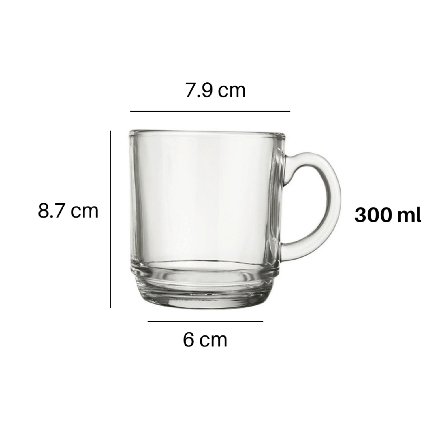 Taza, Jarro, Mug de Vidrio Aspen Nadir 300ml Apilables