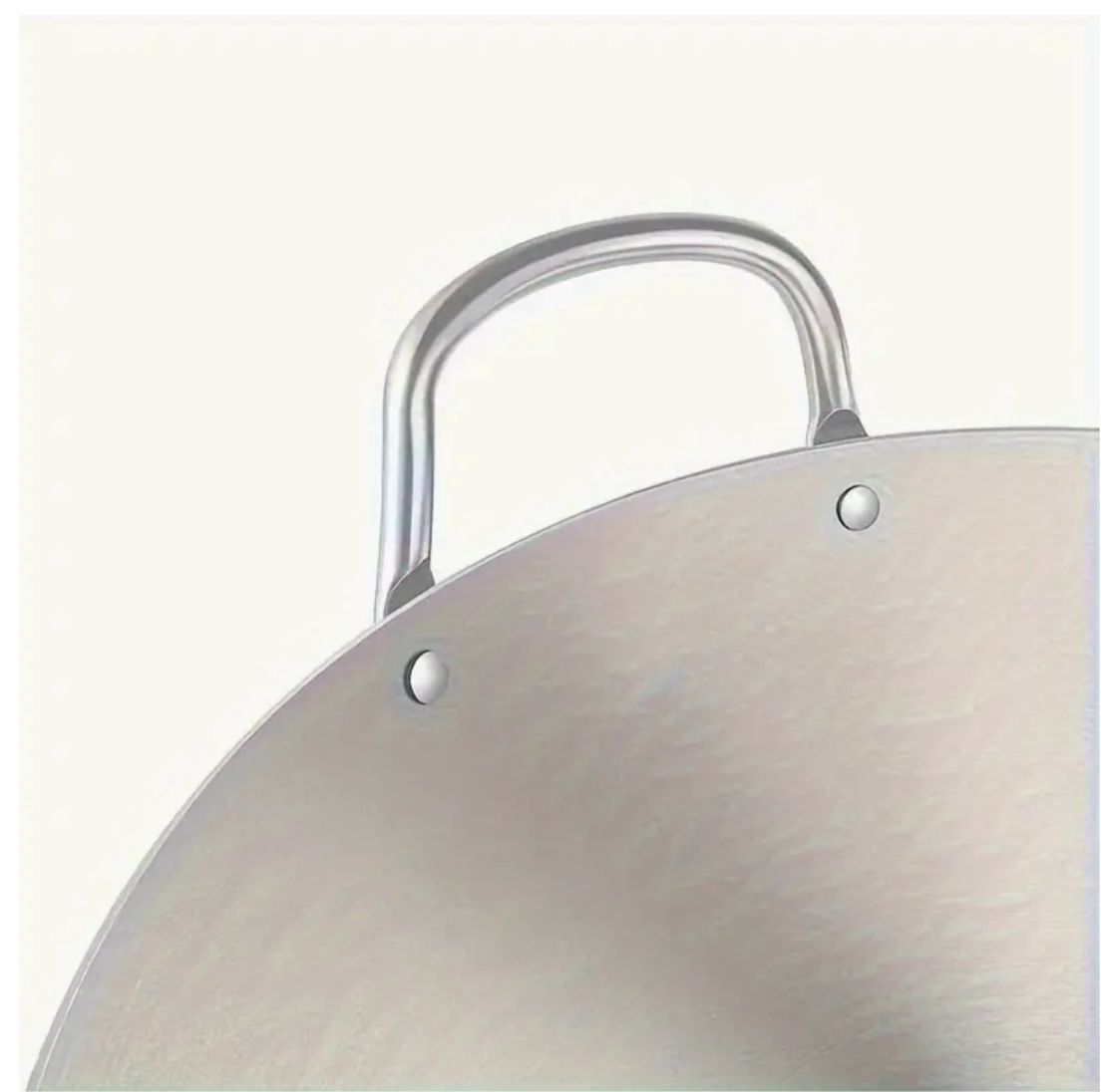 Wok de Doble oreja en Acero de fondo redondo sin recubrimiento 26 cm