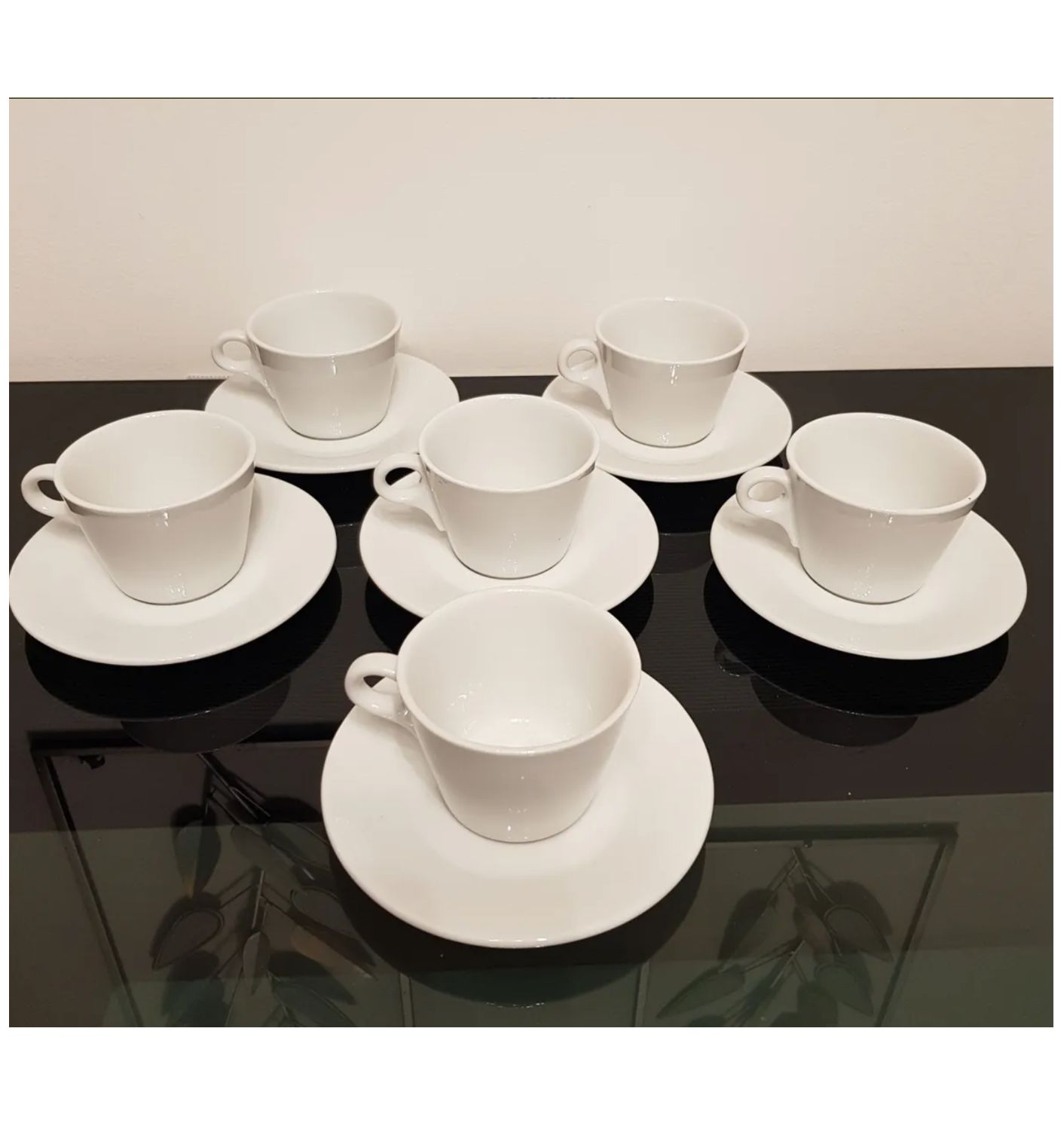 Set British Airways de Taza con Plato en ceramica Blanca 200 ml